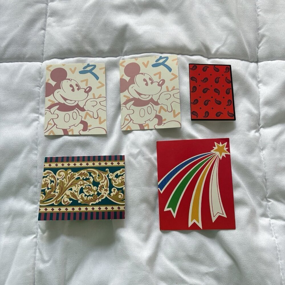 Vintage 80s 90s Disney Lot Of 5 Unused MINI Cards Junk Journal Scrapbook